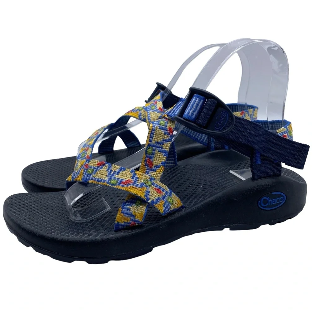 Chaco Womens Shoes Sandals Limited Edition Munchies Blue Yellow Hiking Size 7